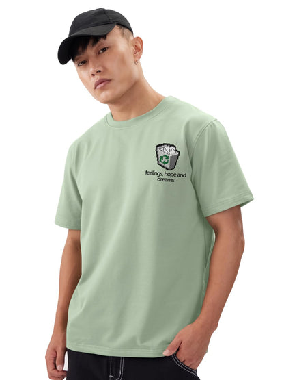 The Souled Store Hopes & Dreams Men and Boys Short Sleeves Round Neck Green Graphic Printed Regular Fit Cotton T-Shirts