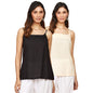 Fabindia Pack Of 2 Cotton Short Slips (Black And Beige) (M)