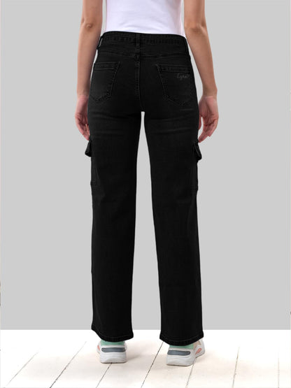Lyra WomenS 6 Pockets Stretchable Cargo Jeans|Trendy & Stylish Denim|Size - 32