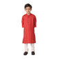 Fabindia Kids Silk Chinese Collar Long Kurta Viscose_3-4Y Red