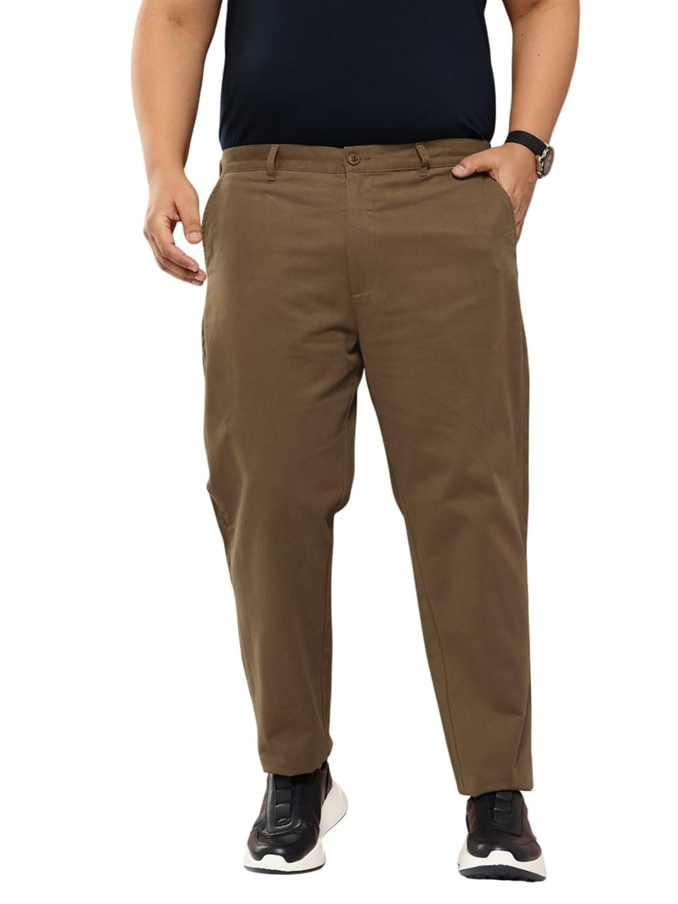 Thomas Scott Mens | Regular Fit | 100% Cotton | Soft Breathable | Chino | Trouser Pants for Men (Plus Size) (TSB095_DarkKhaki_4
