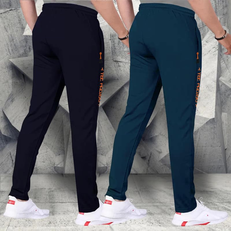 Tee Projekt Lycra Combo Soild & Zippered Pockets Style Regular Fit Track Pant for Men Jogger, Gym Wear, Yoga