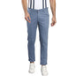 Dennis Lingo Solid Cotton Mens Casual Trouser, Tapered Fit, Mid Rise, Chinos Trousers Steelblue