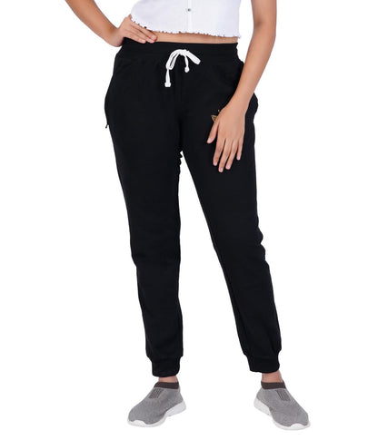 T2F Womens Regular Track Pants (WOM-JOG-01_Black