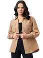 Style Quotient Women Solid Self Design Cotton Oversize Shirt
