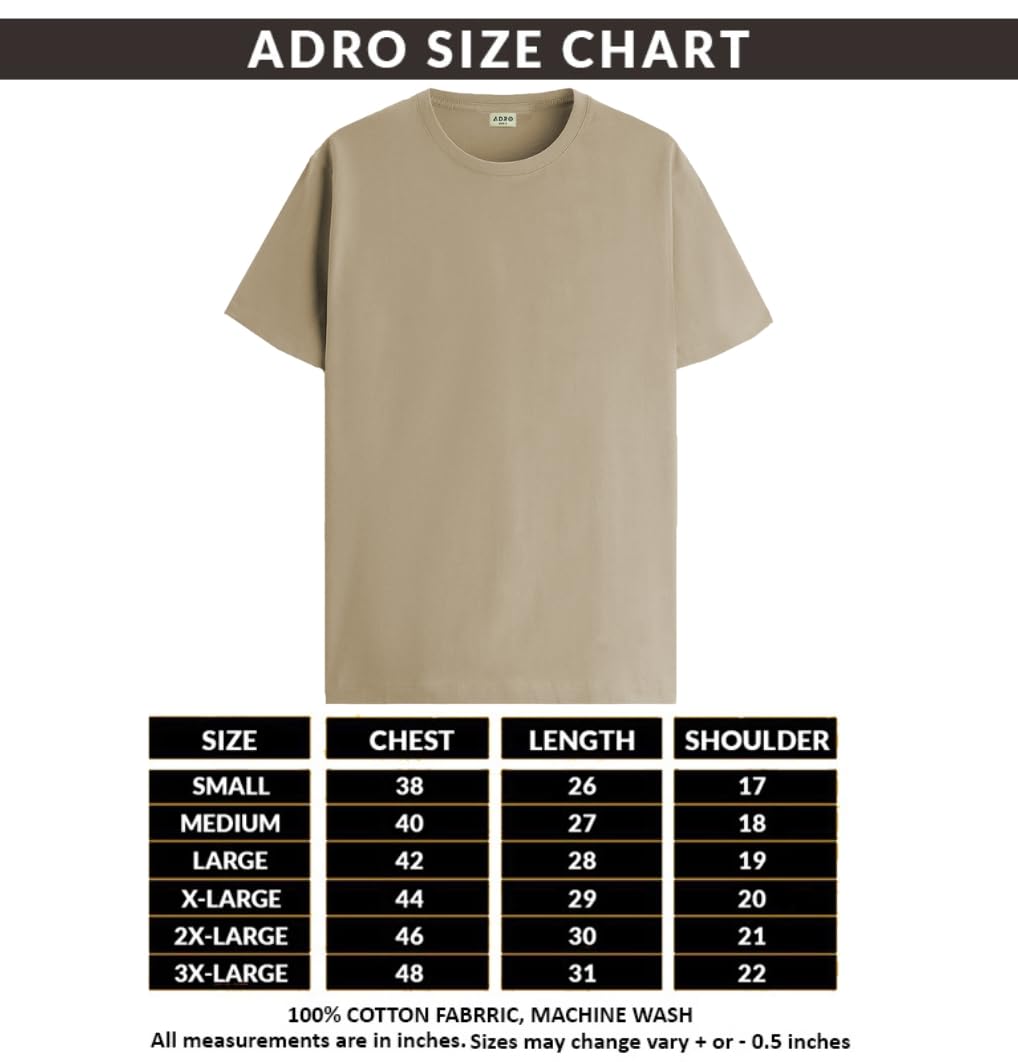ADRO Mens Printed T Shirt - Premium Cotton Graphic Printed Tshirt - Beige T-Shirt - RN24-KOBE-BE