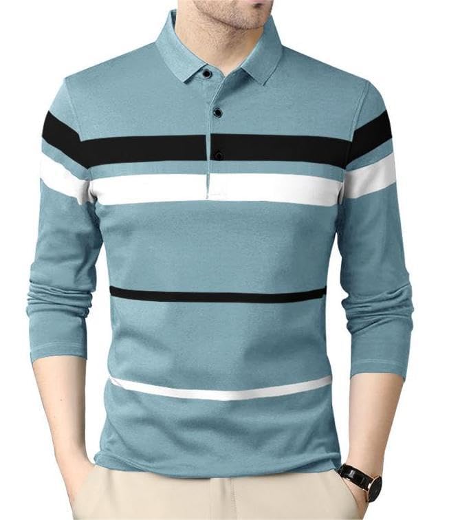 Noble Monk MenS Regular Fit Polo T Shirt |Full Sleeves |Collar Tshirts | Casual T-Shirt For Men