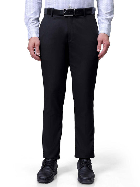 The Indian Garage Co Mens Slim Fit Self Design Formal Trouser Pants