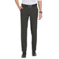 Turtle Men Cotton Stretch Slim Fit Flat Front Charcoal Grey Dobby Print Formal Trouser