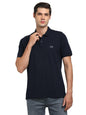 Turtle Men Cotton Stretch Slim Fit Navy Polo T-Shirt