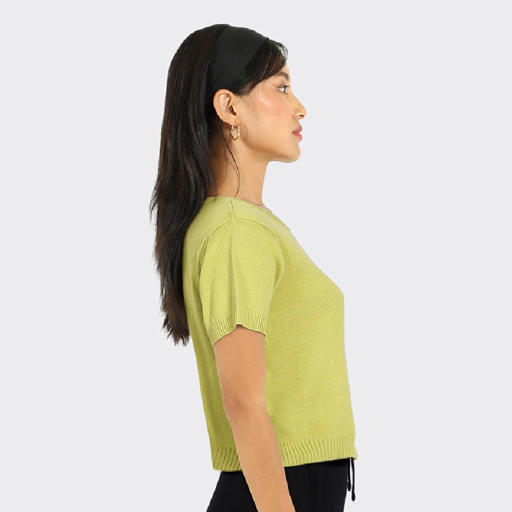 BlissClub Womens Move All Day CottonKnit Crop Top