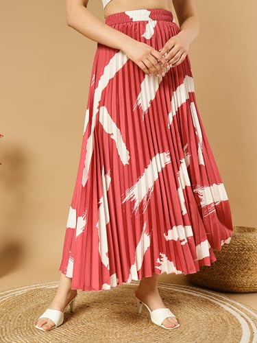 Kzully Polyester Western WomenS Skirts Peach
