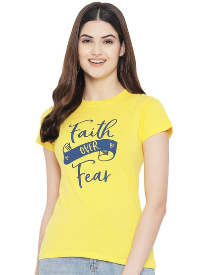 Preneum Womens Cotton Regular Fit Latest Graphic Stylish Printed Short Sleeves Casual T-Shirt || Trend & Stylish (Pack 3), Yell