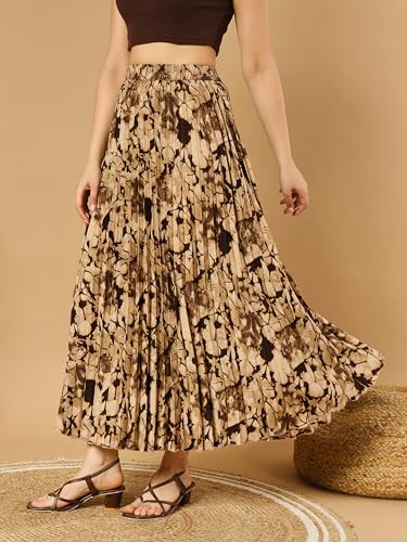 Kzully Crepe Western WomenS Skirts Brown