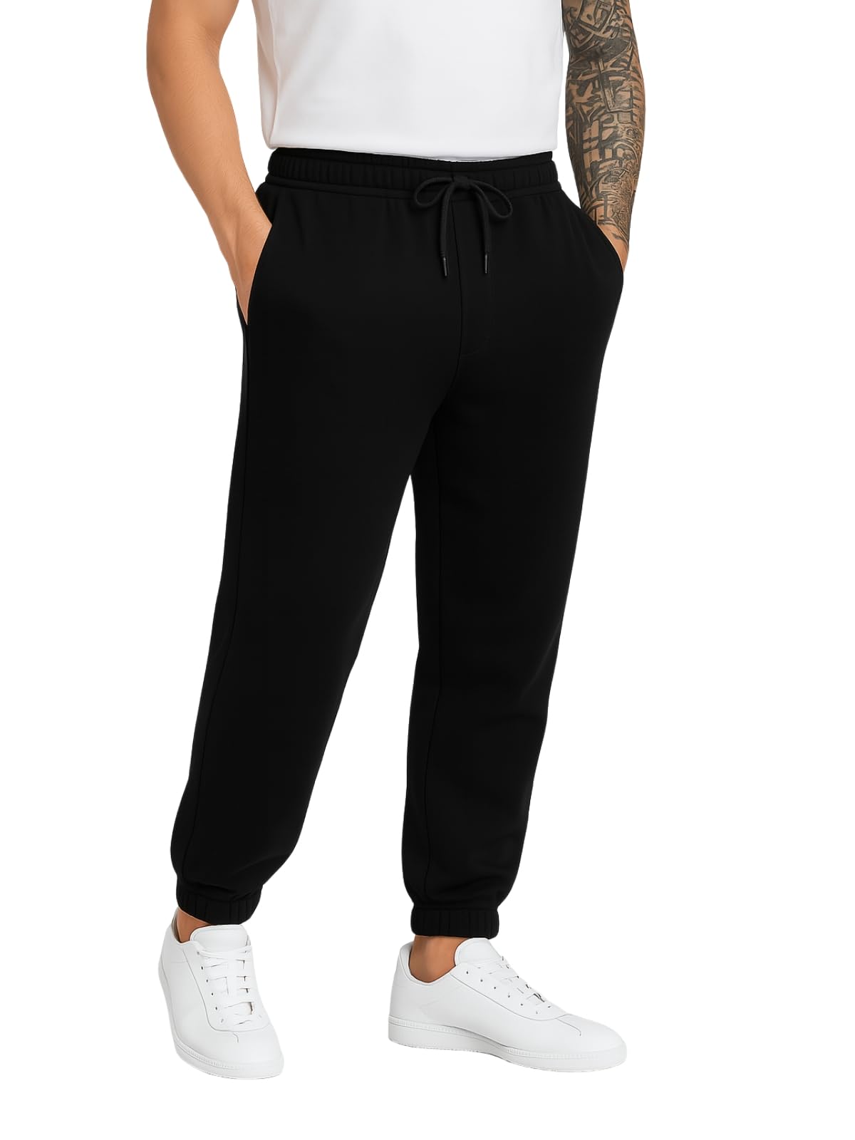 Veirdo Mens 100% Cotton Regular Fit Mid Rise 2 Pocket Trackpants with Pocket