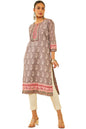 Soch Womens Earth Cotton Ethnic Motif Printed Kurta with Thread Work