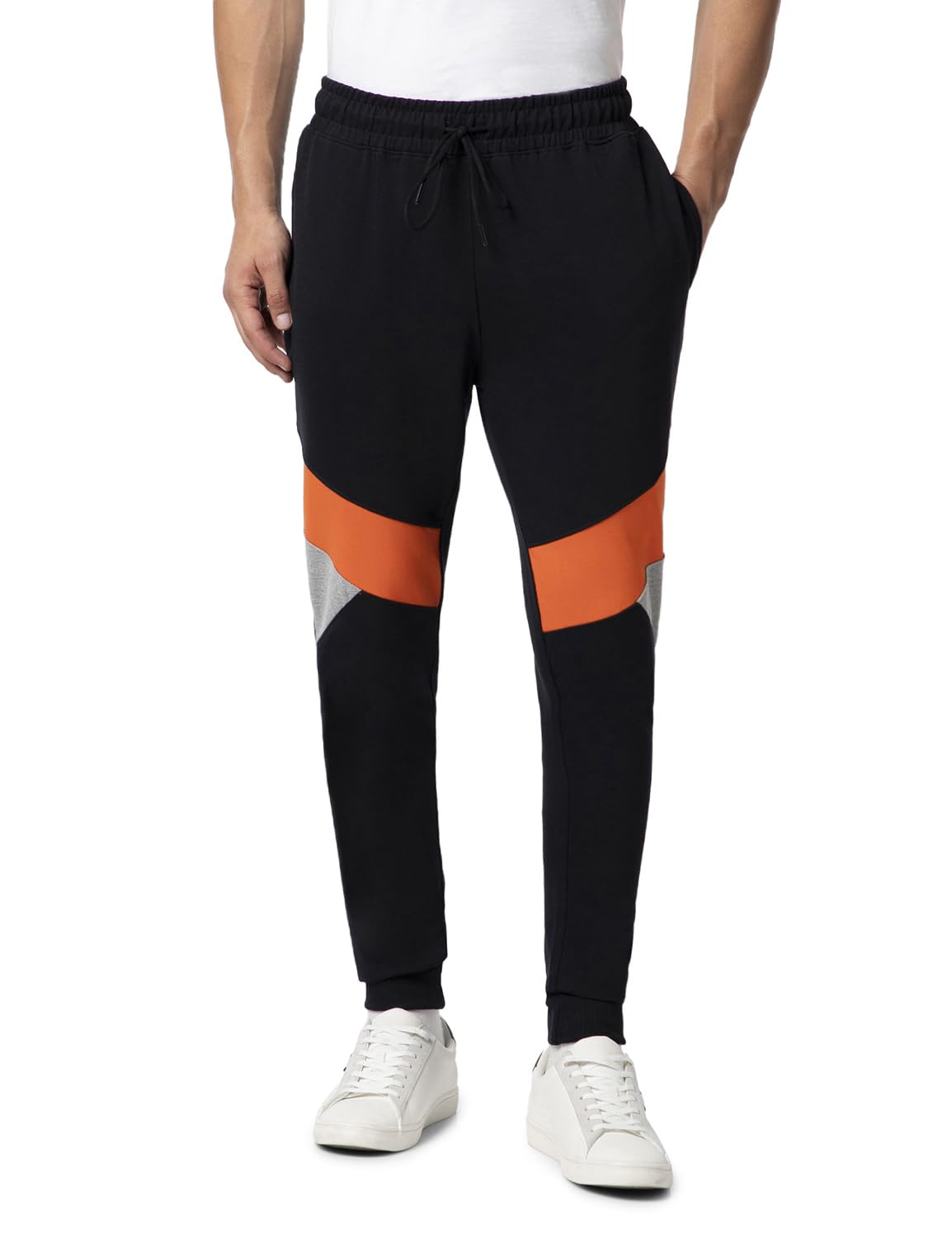 FYLTR Mens Colourblock Joggers with Elasticated Waist and Contrast Drawstrings