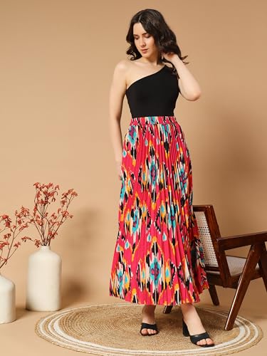 Kzully Crepe Western Skirt Pink