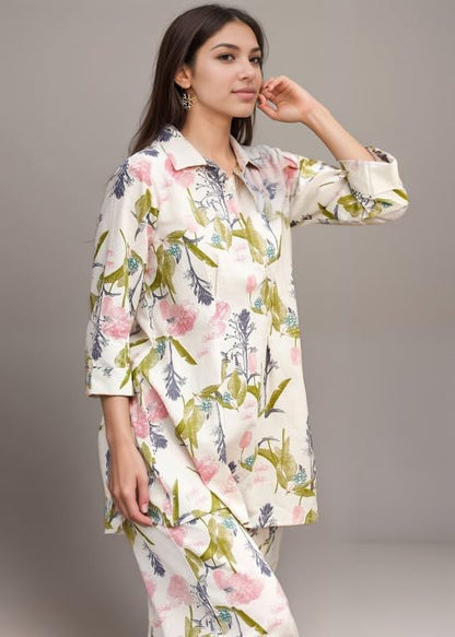 Shienzy Stylish Printed Cotton Blend Co Ord Set For Women || Casual & Festive Indo-Western Outfit || Kurta Pant Set (1592Shz_Ofw