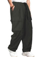 Greciilooks MenS Regular Fit Low Rise Polyester Cargos | Cargo Track Pant | Loose Fit | Regular Trouser Green