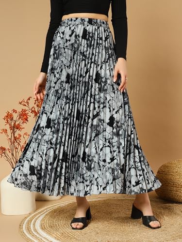 Kzully Crepe Western WomenS Maxi Skirts Grey