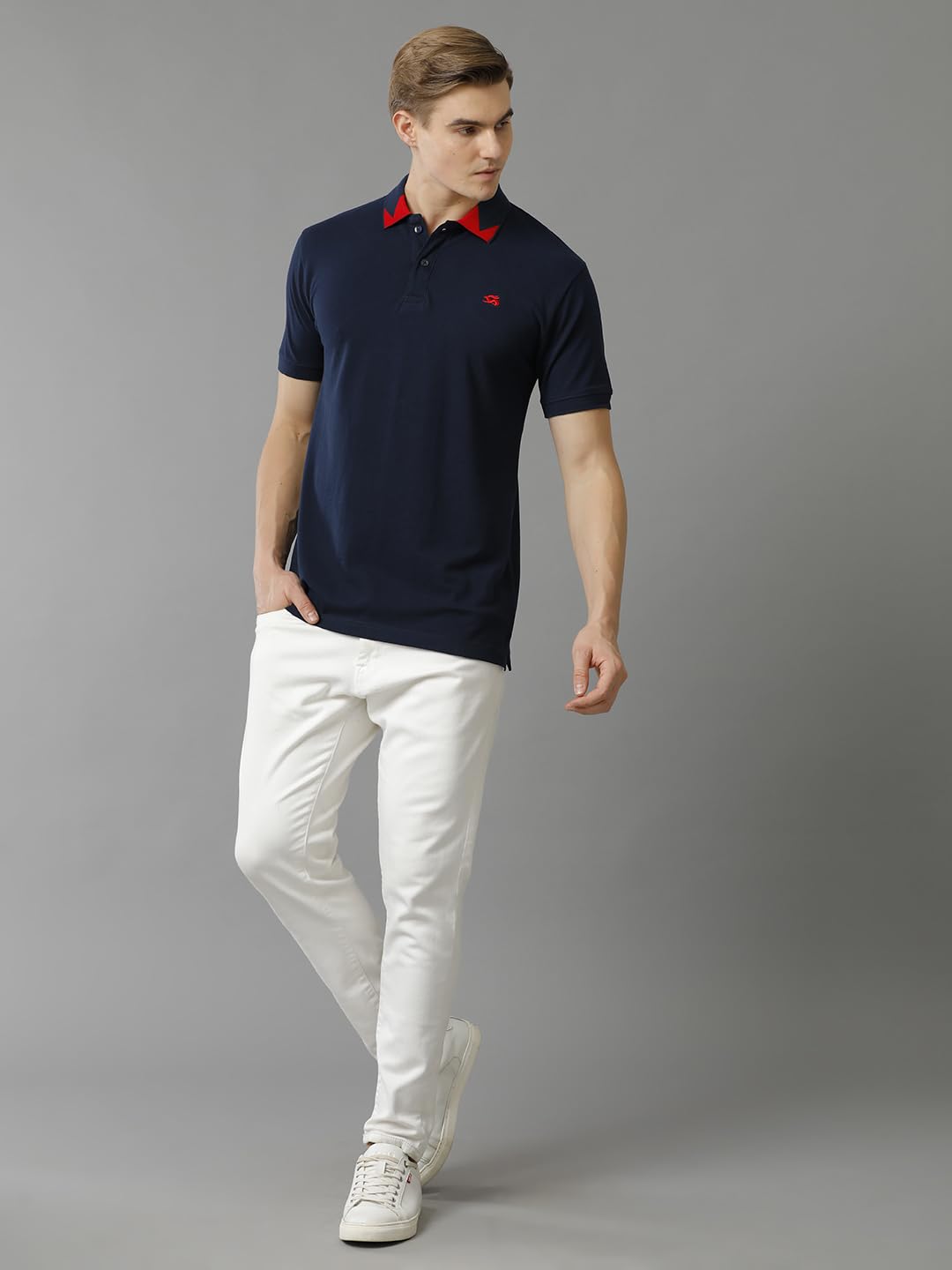 ADRO Premium Cotton Polo for Men (PN23-H-PLN-NB_Navy)