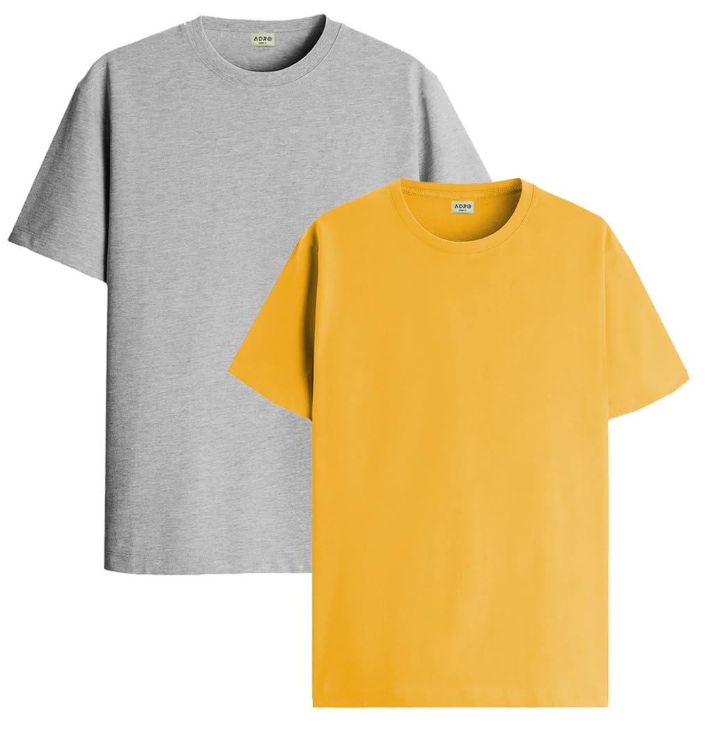 ADRO T Shirts Pack of 2 Mens Tshirts Cotton T Shirts for Men Tshirt T-Shirts Combo T Shirts Tshirts for Men Plain Solid Tshirts