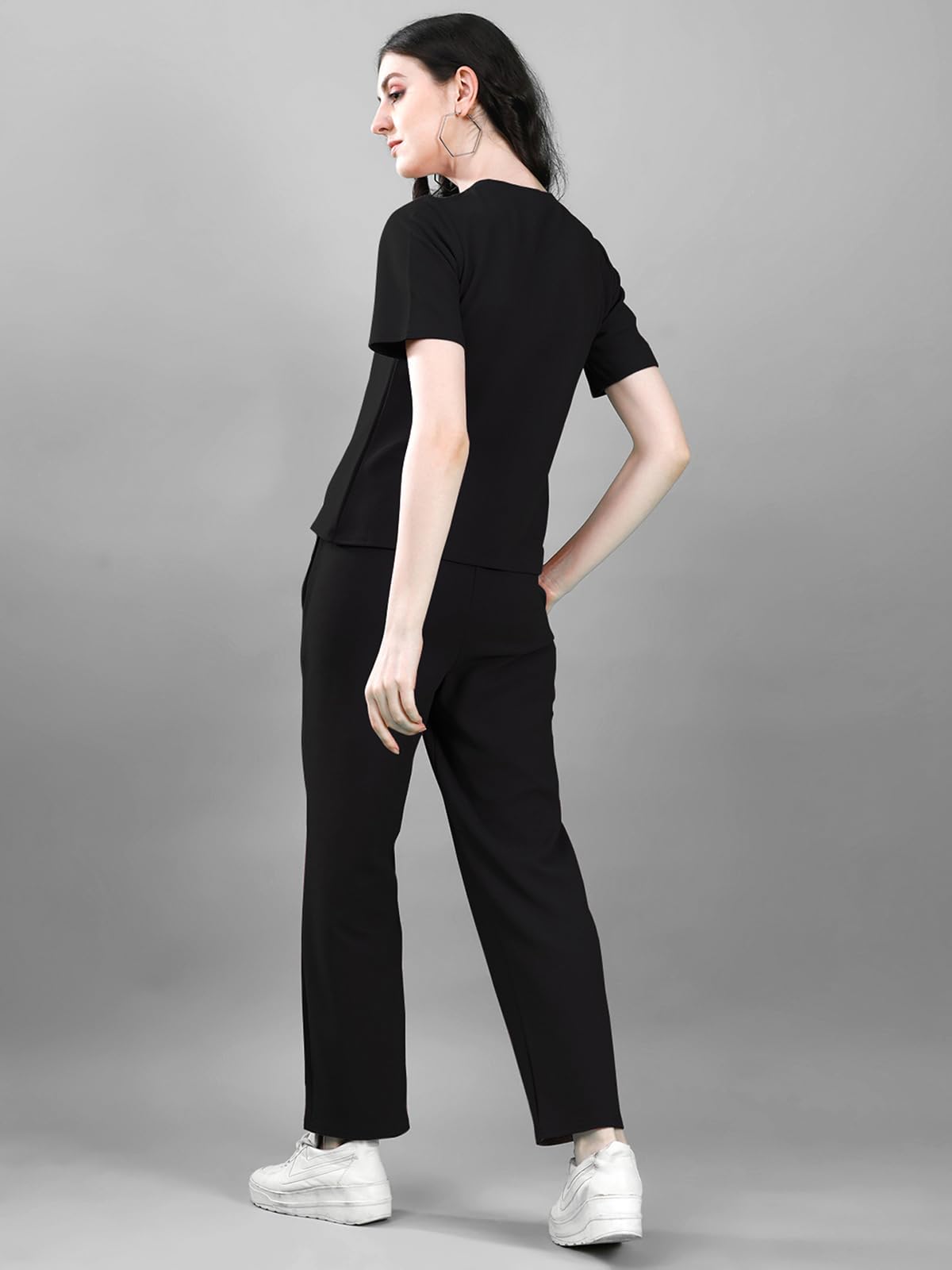 Selvia Womens Co-ords Set|Lycra Top and Trouser Set|Casual Co-ords Set for Women|Two Piece Co-ord Set|Top & Pant Set(707CTK1166