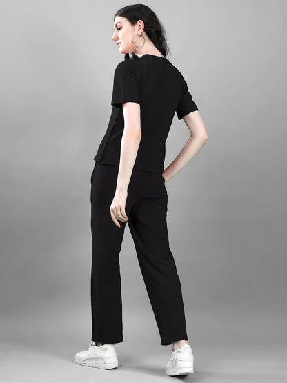 Selvia Womens Co-ords Set|Lycra Top and Trouser Set|Casual Co-ords Set for Women|Two Piece Co-ord Set|Top & Pant Set(707CTK1166