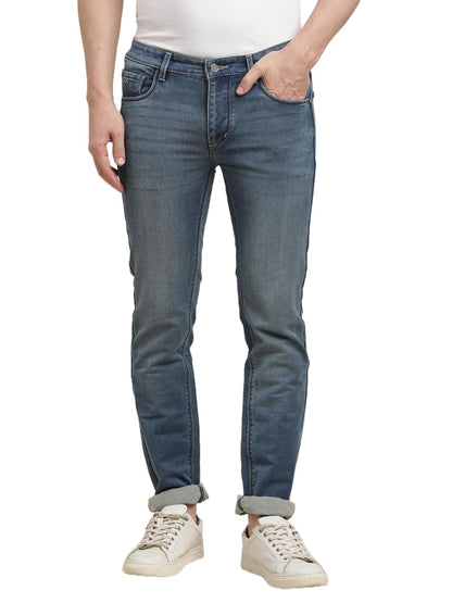 Turtle Men Cotton Stretch Narrow Fit Flat Front Light Blue Jeans