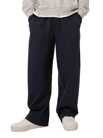 The Souled Store Solids: Deep Navy Blue Mens and Boys Korean Fit Cotton Blend Solid Korean Joggers