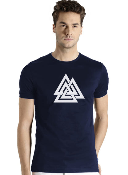 ADRO Triangle Mens Printed T-Shirt (RNR-M-TKT-NB_Navy)