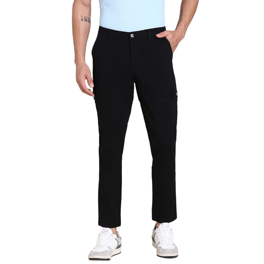 Dennis Lingo Slim Fit Black Solid Cargo for Men
