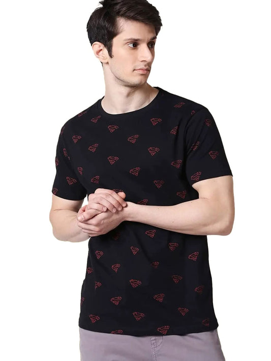Bewakoof Men Deadpool Arrow (Dpl) Black Half Sleeve Round Neck Printed T-Shirt