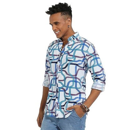 Campus Sutra Mens Regular Fit Shirt (CBSSM23_CSMSSRT5642_Multicolour