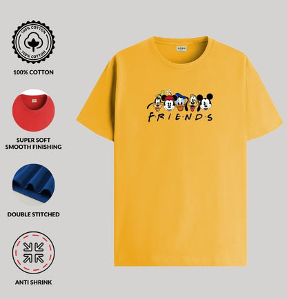 ADRO T Shirts for Boys & Girls | Friends Printed T-Shirt | Ages 3-14 | 100% Cotton Round Neck Tshirt for Boys |KRN-L2-FRIEND-MU-