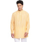 Fabindia Men Cotton Short Kurta Regular Fit Yellow_M