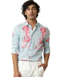 Eyebogler Men Regular Fit Printed Spread Collar Casual Shirt