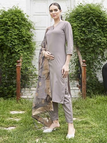 Womanista Women's Poly Silk Straight Printed Kurta Pant With Dupatta Set (Kurtaset_1327)