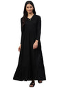 Black Acrylic Plus Size Winter Dress