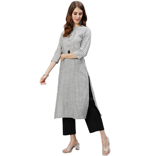anubhutee Women's Navy Blue White Floral Printed Kurta Suit Set with Pants and Dupatta