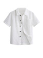 TAGAS Polyester Boys Striped Regular Fit Shirt White