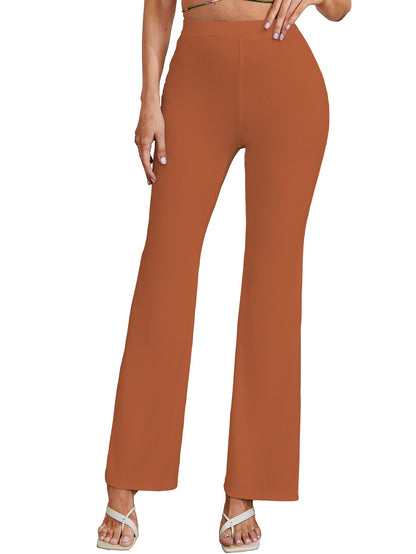 Shasmi Rust Womens Yoga Dress Pants Stretchy Work Slacks Business Casual Office Bell-Bottom/Boot-Cut Elastic Waist Regular Fit