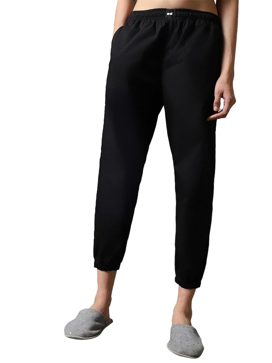 Bewakoof WomenS Solid Regular Fit Bottom Elasticated Pyjama_581553_Black_L