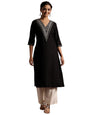 Libas WomenS Viscose Rayon Yoke Design A-Line Kurta (29190Or Black