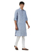 Fabindia Men's Blue Cotton Solid Comfort Fit Pathani
