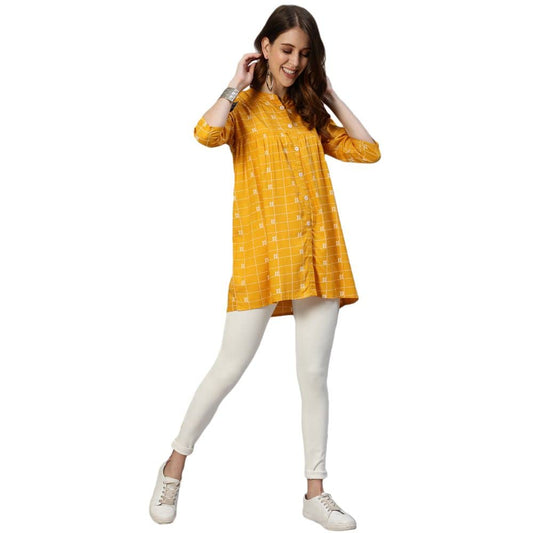 anubhutee Women's Rayon Printed A-Line Kurti