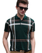 Eyebogler MenS Trendy Polo Neck Half Sleeves Regular Fit Checkered T-Shirt