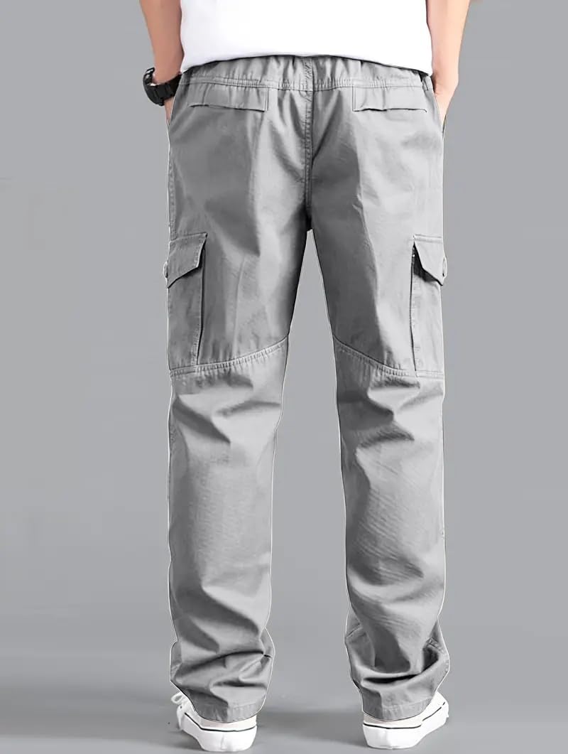 TAGAS Men Cotton Cargo Trouser ||Mens Relaxed Fit Cargo|| Mens Multi Pocket Cargos Pants||MC-16 Light Grey