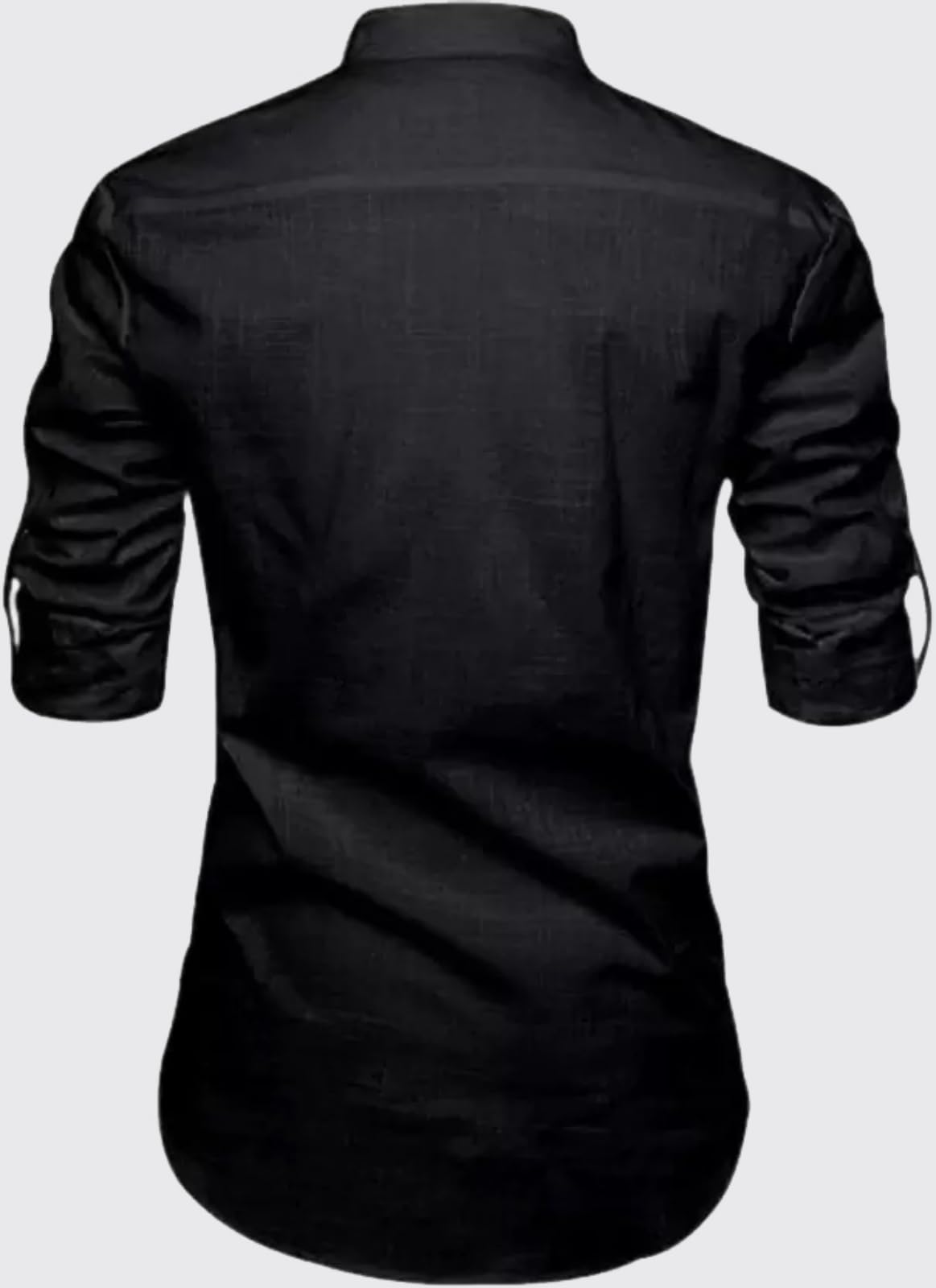 Deemoon MenS Full Sleeve Short Kurta Shirt With A Trendy Mandarin Collar Crafted From A Premium Cotton Blend For Comfort Ideal